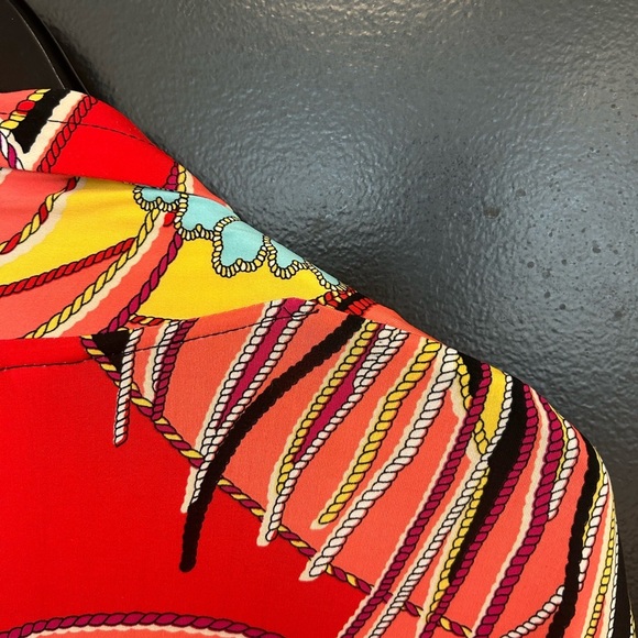 Diamond Tea M EUC tasseled hidden snap vintage robe- unbelievably bright & FAB - Picture 9 of 15